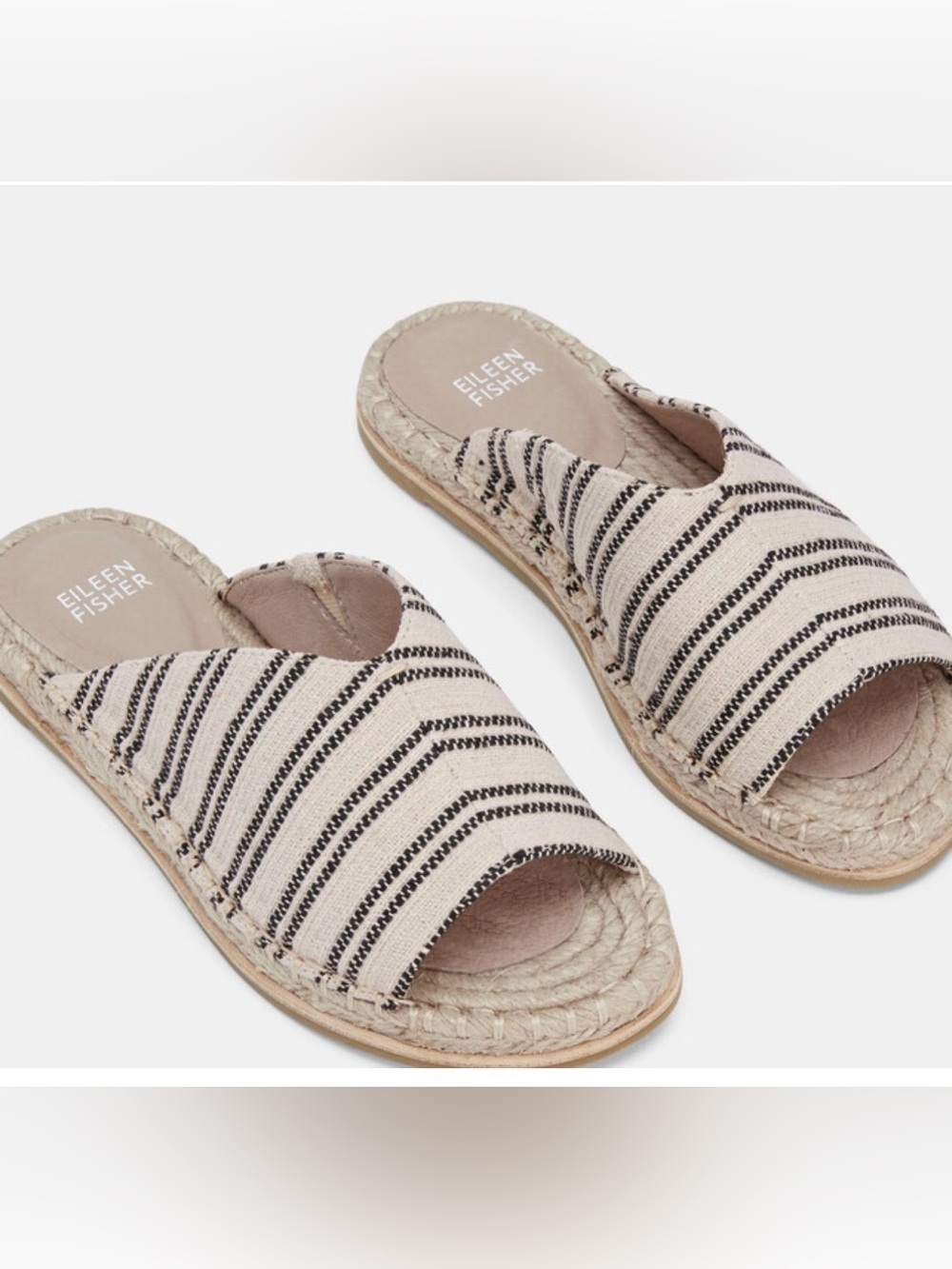 Eileen Fisher Milly Canvas Espadrille Sandals Sz 6.5